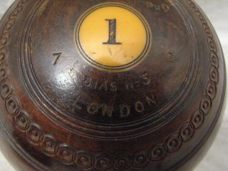Vintage Wooden Lawn Bowling Balls Bowls Jaques London Bocce Lignum 