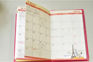 2013 Peanuts Snoopy Schedule Book Pocket Monthly Planner Diary Outer 