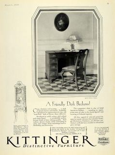   Ad Kittinger Furniture Desk Queen Anne Bookcase   ORIGINAL ADVERTISING