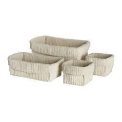 IKEA Cream Lidan Baskets Boxes Bathroom Storage Set of 4 New
