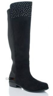 Joan Boyce Riding Stretch Knee High Studded Boots Black or Brown 8 6 