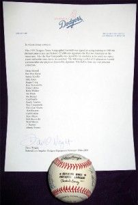 1955 Dodgers Team Auto Signed Baseball Koufax Reese LOA