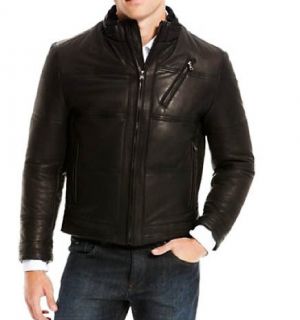 095 Hugo Boss Noji Size 40R M 50 EU Lamb Leather Jacket in Black 