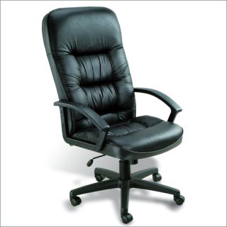 Boss B7301 Black Leather Plus Office Executive High Back Chair