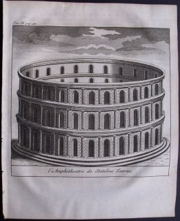 1747 Bossuet Print Amphitheater of Statilius Taurus