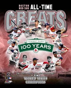 Boston Red Sox ALL TIME GREATS 14 Legends Poster Print YAZ WILLIAMS CY 