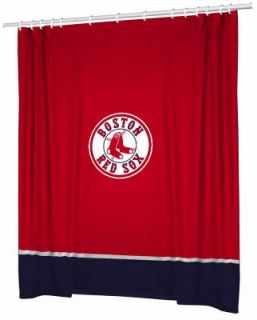 Boston Red Sox MLB Baseball Sidelines Series Shower Curtain