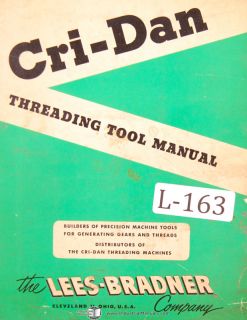 Lees Bradner CRI Dan D Threading Tool Instruct Manual