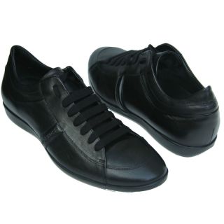 330 Hugo Boss Black Label Leather Sneakers Black Mens Shoes 10 43 