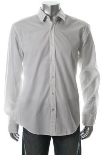 Hugo Boss New Ronny White Long Sleeve Slim Fit Button Down Shirt L 