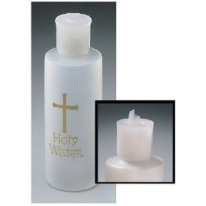 Catholic Christian Holy Water Bottle Gold Cross Holds 4oz