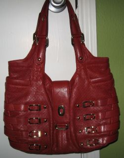 Jimmy Choo Red Distressed Leather Bree Bag
