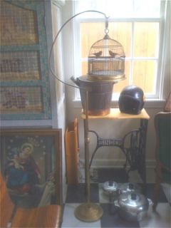   Hendryx Victorian Brass Bird Cage,Collectibles,Metalware,Home & Garden