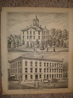 1875 Cadiz Bowerston New Rumley Ohio Antique Print