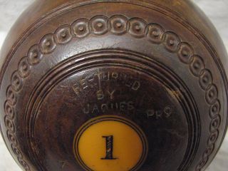 Vintage Wooden Lawn Bowling Balls Bowls Jaques London Bocce Lignum 