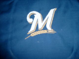 Milwaukee Brewers M Wheat Logo Fabric Quilt Block Baseball