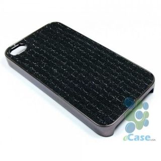 Luxury Black Glitter Sparkle Quilt Brick Chrome Hard Snap Case Cover 