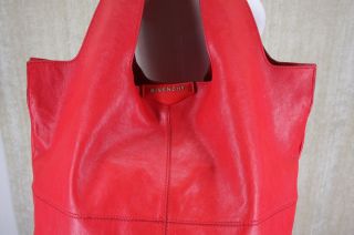 Givenchy George V Apron Bag Tote Red Leather Extra Large Satchel Purse 