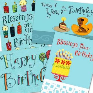 Whimsical Wishes Dayspring Birthday Boxed Cards 3 Each of 4 Designs 