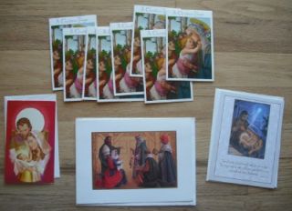   religious theme christmas greeting cards huge lot unused nos boxed set