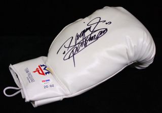   Pacquiao Signed Autographed White Boxing Glove PSA DNA Q14571