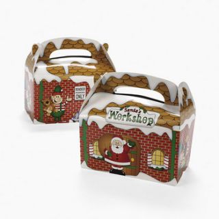Santas Workshop” Cardboard Treat Boxes 12 PC Christmas 45108 