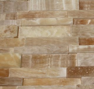 Kitchen Bathroom 3D Honey Onyx Brick Mosaic Marble Tile