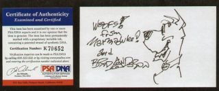 Brad Anderson Signed Sketch Marmaduke 3x5 Card PSA DNA