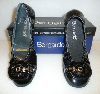 Bernardo Brad Ballet Flats Black Patent Leather