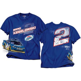 2012 Brad Keselowski 2 Miller Lite Blue All Around NASCAR Tee Shirt 