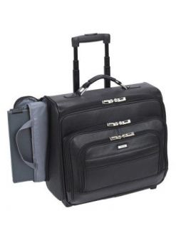 Solo Business Briefcases Leather Dual Access Rolling Computer 