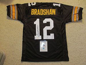 TERRY BRADSHAW AUTOGRAPHED PITSBURGH STEELERS NFL HOME JERSEY AAA 