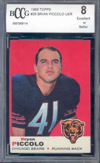 1969 Topps 26 Brian Bryon Piccolo Bears Rookie BGS BCCG 8