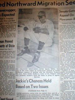 Best 4 1947 African American Newspapers Jackie Robinson 1st Negro in 
