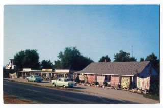 091612s Branson MO Roadside Postcard 1950s Autos Rantzs Gift Shop 
