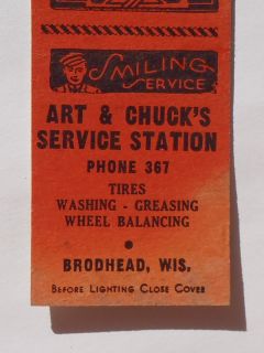   Art Chucks Service Station Tires Grease Phone 367 Brodhead Wi
