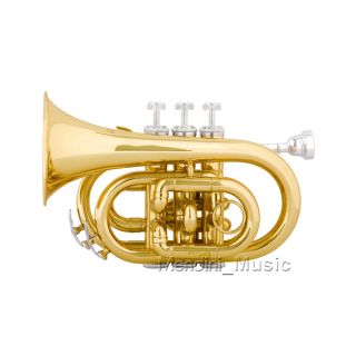 New Gold Lacquer Brass Mini Pocket BB Trumpet Tuner