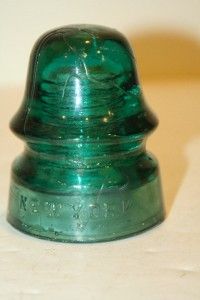 Vintage Brookfield New York Glass Insulator Aqua Blue