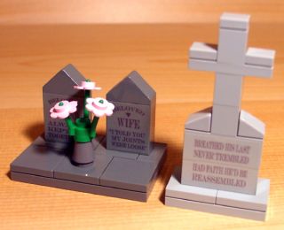 FUN CUSTOM CEMETERY SET for town/city/train/church LEGO graveyard 