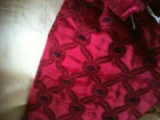 Gorgeous Heavy Chenille Brocade Rich Red Lined Curtains 93 Drop x75 