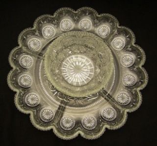 Brockway Glass Clear American Concord 5 Part 11 3 8 Relish Tray 