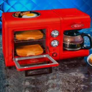 In 1 Breakfast Station Coffee Maker / Toaster Oven/ Mini Hot Plate 