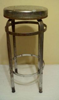 Vintage Antique Industrial Metal Stool Drafting Chair Stool Steel 