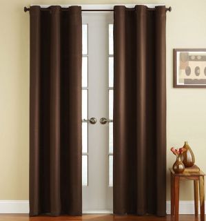 Panels Brown Grommet Faux Silk Panels Curtains not Sheers 40x63 