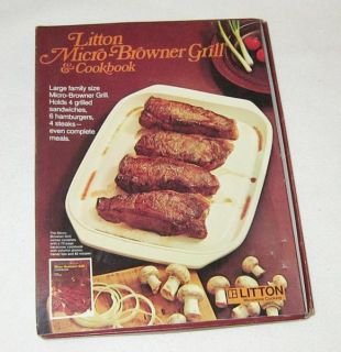 Vintage Litton Brand Micro Browner Grill Microwave Cooker Steak Burger 