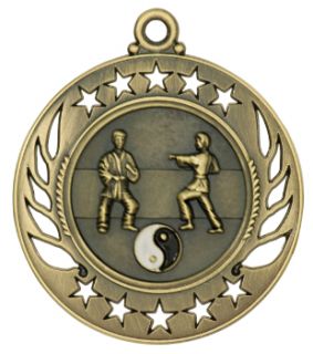 Galaxy Gold Silver Bronze Martial Arts Medals w Ribbon