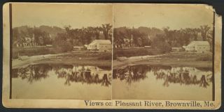 RARE Stereoview Photo Brownville Maine 1870 Settlement