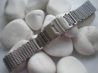 24mm Stainless Steel SHARK mesh bracelet Diving Watch replacement band