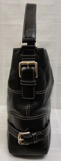 Authentic Michael Kors Brookville Large Black Leather Shoulder Bag 