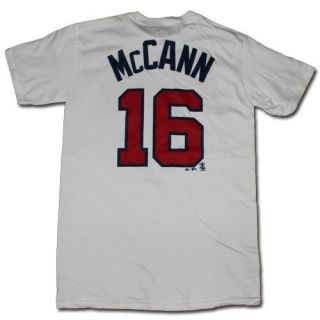   Atlanta Braves Official Brian McCann T Shirt 16 Color White